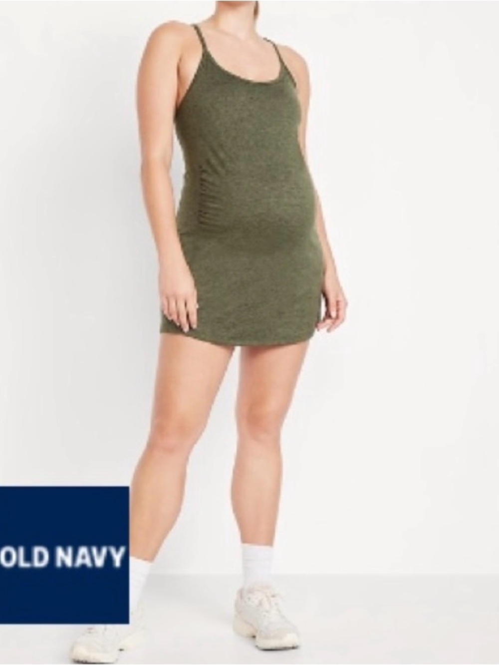 Old Navy Maternity Green Athletic Dress CloudComfy Cami Dress Sz L